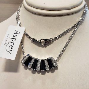 ASPREY London 0.22CT Diamond & Onyx Necklace 18K List-$4,800.00